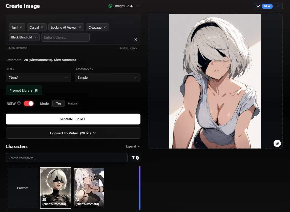 Anioneの画像生成インターフェース - チャット内アニメ画像生成