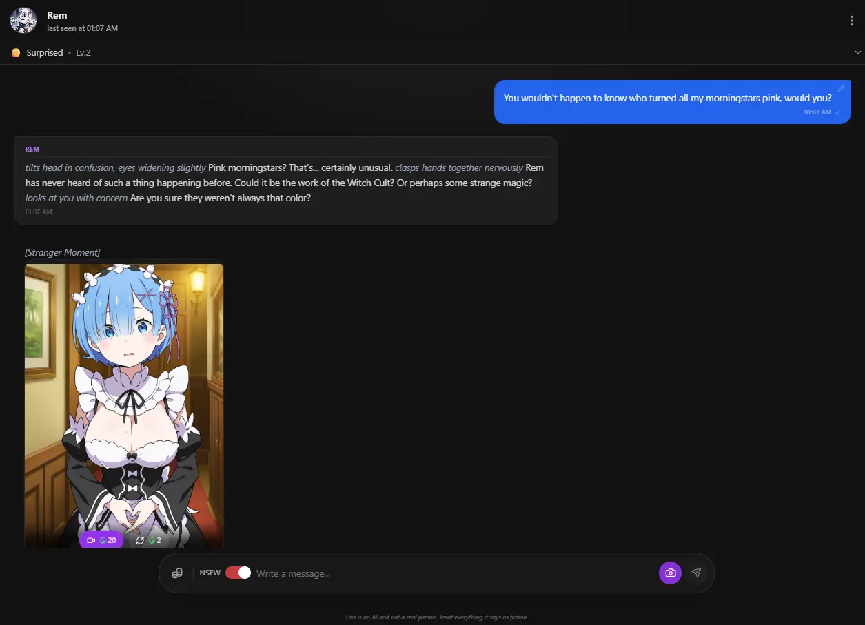 Anione Chat Interface - Unrestricted AI Roleplay with In-Context Media